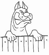 Dog Coloring Fence Looking Printactivities Angry Over Fierce Appear Printables Printed Navigation Print Only Kids When Will sketch template