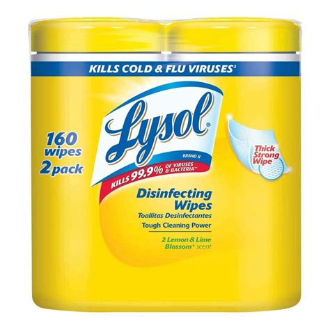 lysol    disinfecting wipes lemon lime blossom  pack