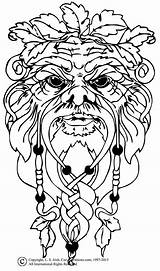 Wood Carving Patterns Faces Man Spirit Green Spirits Template Line Pyrography Burning Coloring Colouring Pages Pattern Relief Lsirish Icolor Face sketch template