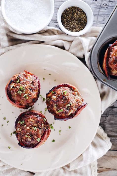 mini bacon wrapped meatloaf paleo  gf dairy