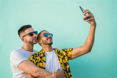 Free Photo Portrait Of Happy Gay Couple Spending Time Together And