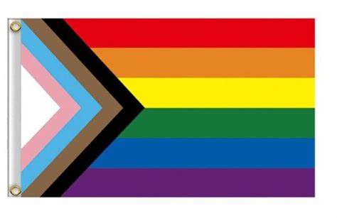 Progress Pride Rainbow Flag 3x5 Ft Lgbtq Gay Lesbian Trans People Of