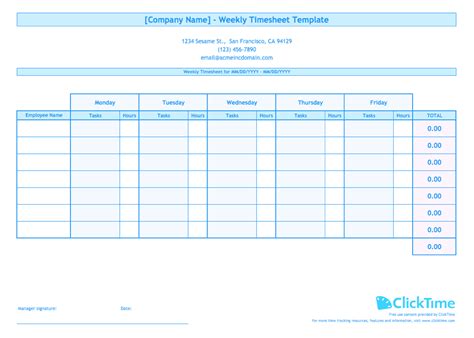 timesheet template  multiple projects