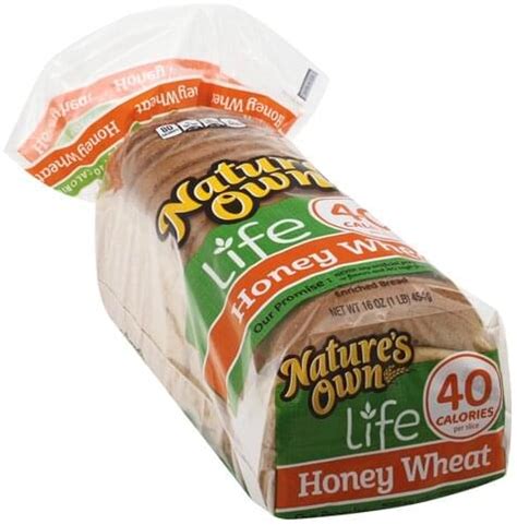 natures  honey wheat bread  oz nutrition information innit
