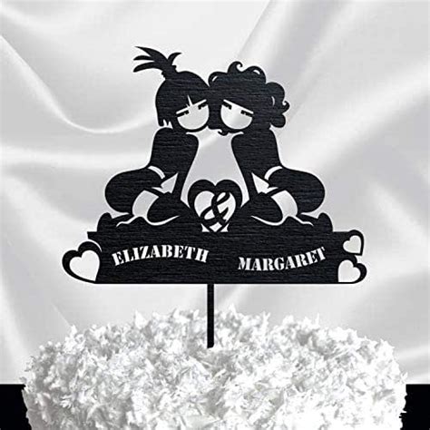 Same Sex Wedding Cake Topper Silhouette Couple Mrs And Mrs