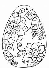 Easter Eggs Pages Egg Flower Ukrainian Pattern Coloring sketch template