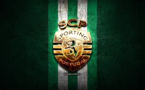 wallpapers sporting fc golden logo primeira liga green