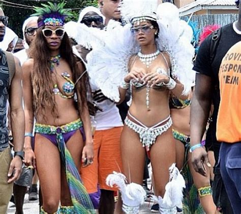 rihanna half naked and partying on streets of barbados for carnival [photos] rucuss