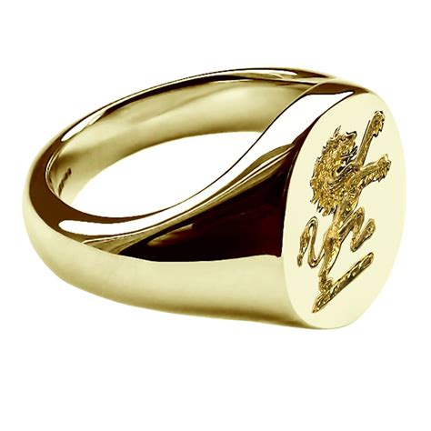 ace jewelleryct yellow gold mens oval family crest signet rings     mm oval family