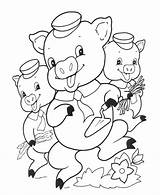 Pigs Three Coloring Little Pages Sheets Activity Printable Print Brick Books sketch template