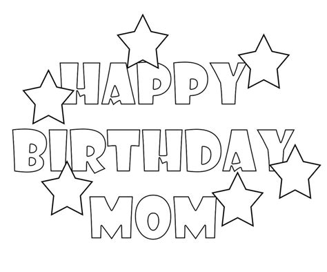 happy birthday mom coloring pages  printable