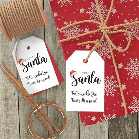 secret santa gift tags  printable elfster   easier