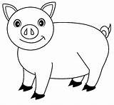 Pig Coloring Pages Animal Farm Peppa sketch template