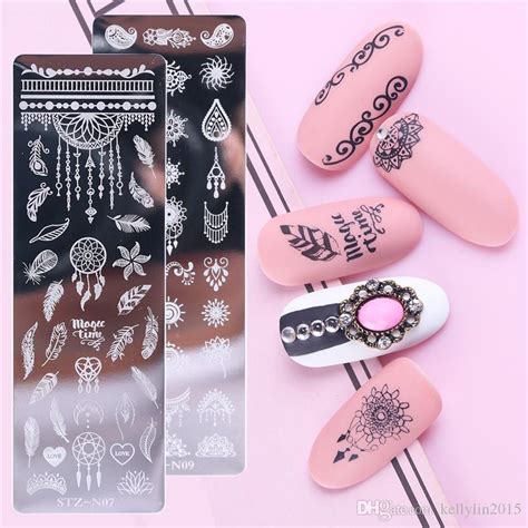 nail art stamping plates stickers christmas snowflake leaf flowers butterfly cat nail art stamp