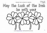 Coloring Leaf May Luck St Four Clovers Patrick Pages Clover Patricks Saint sketch template