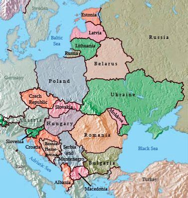 maps  eastern european countries