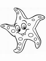 Starfish Coloring Pages Fish Color Print Recommended Animals sketch template