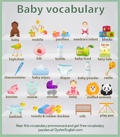 learn popular baby  infant items  english listen   words