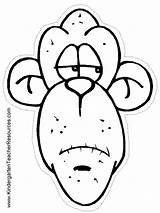 Monkey Coloring Worksheets Pages Mask Masks Printable sketch template