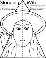 Coloring Witch Pages Stand Halloween Cut Printable Masks Lion Wardrobe Crayola Kids Print Colouring Standing Cutouts Template Crafts Sheets Scary sketch template