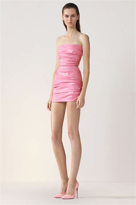 alex perry harris strapless vinyl mini dress d594 in pink modesens