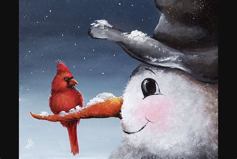 cardinal  snowman michelle  painter