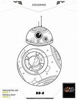 Star Coloring Wars Pages Bb Awakens Force Printable Click sketch template