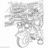Crash Bandicoot Motorcyle sketch template