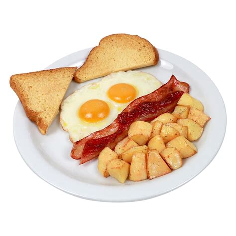deluxe breakfast bacon eggs plate