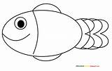 Fish Coloring Cute Pages Colouring Clipart Simple Kids Outline Printable Para Hooks Cliparts Children Colorear Pez Outlines Color Clip Library sketch template