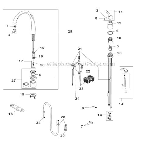 delta single handle pull  kitchen faucet parts diagram reviewmotorsco