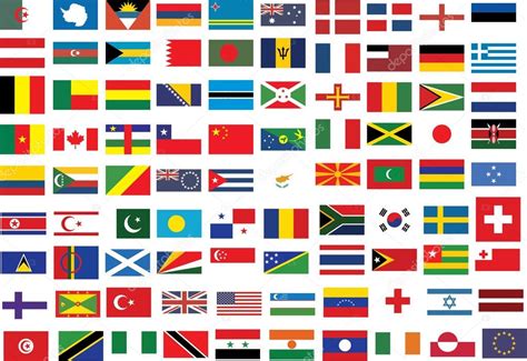 Colección De Banderas De Todo El Mundo — Vector De Stock