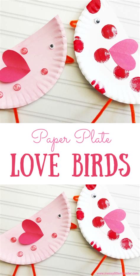 paper plate love birds valentines day craft preschool valentine