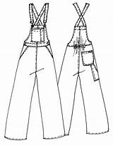 Dungarees Dungaree Overalls Catwalk sketch template
