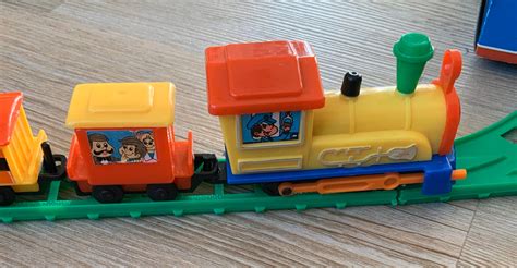 vintage toy train set plastic train tracks caboose battery etsy