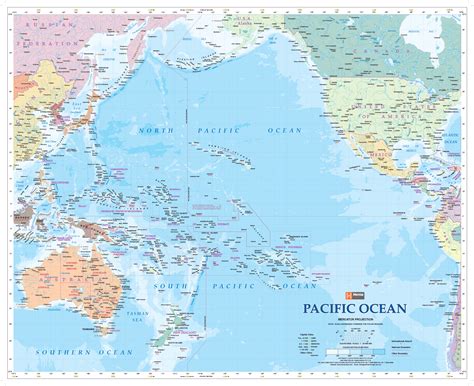 pacific ocean wall map  hema maps mapsales