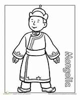 Coloring Pages Multicultural Mongolia Children Mongolian Traditional Around Colouring Worksheet Kids Education Worksheets People Sheets Clothing Color Dress Detailed Peru sketch template
