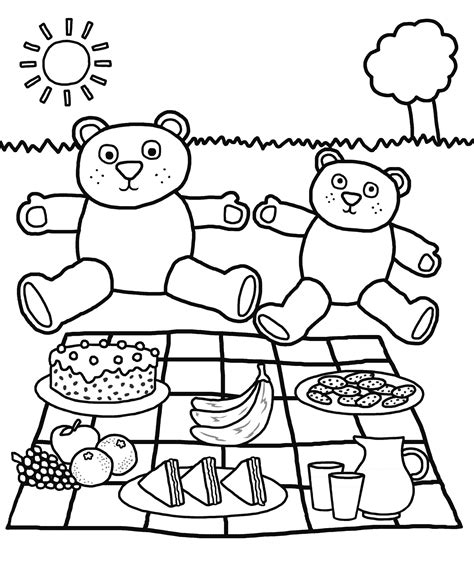 picnic coloring  picnic coloring
