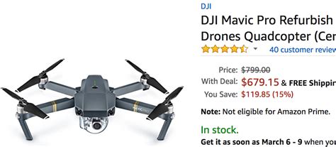 mavic pro  refurb full warranty  dji  amazon drone savings  deals