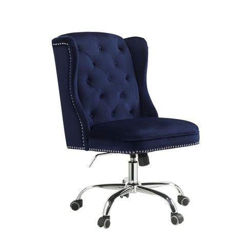 velvet upholstered armless swivel  adjustable tufted office chair