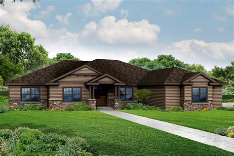 bed craftsman style ranch home plan da architectural designs house plans