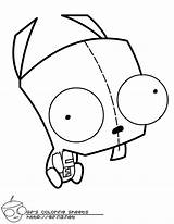 Gir Coloring Zim Invader Pages Printable Print Color Popular Coloringhome Printables Sitting Comments Rwam sketch template