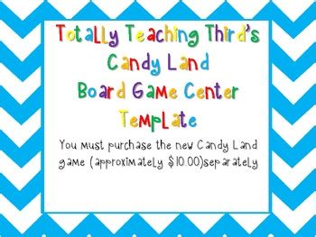 candy land board game template  learning  langford tpt