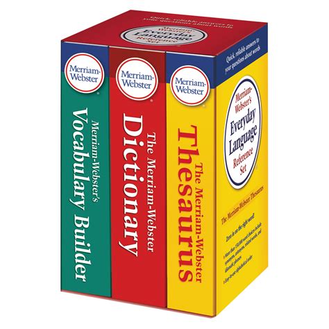 merriam webster everyday language reference set dictionary thesaurus vocabulary builder