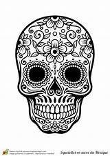 Squelette Harmonie Sucre Tete Skull Mort Crane Mexicain Sugar Mexicaine Calaveras Hugolescargot Crâne Calavera Mexique Totenkopf Colorier Muertos Mexikanischer Catrina sketch template