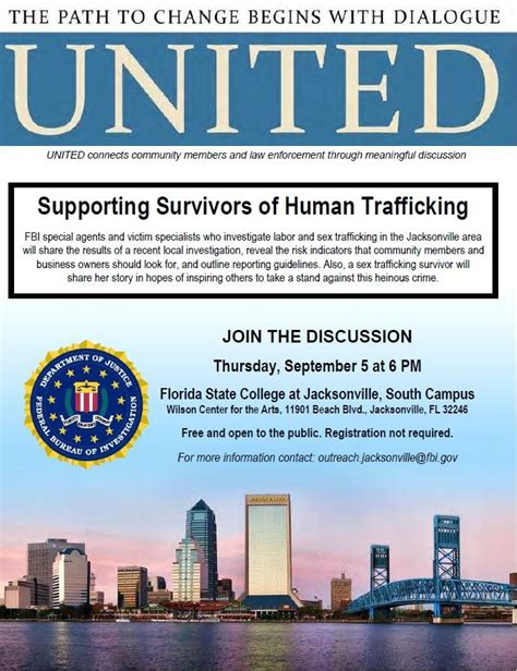 United Supporting Survivors Of Human Trafficking — Fbi