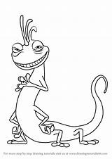 Randall Monster Boggs Monstruos Lizard Drawingtutorials101 Moster sketch template
