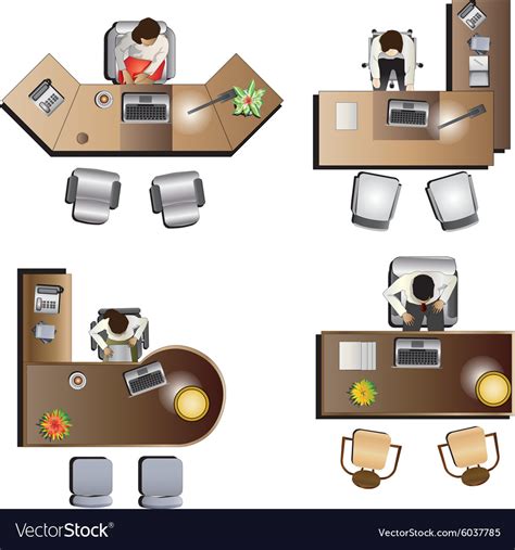 office furniture top view set  royalty  vector image