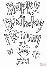 Birthday Coloring Happy Mom Mommy Pages Doodle Printable Colouring Print Kids Drawing Sheets Visit Paper Activity sketch template