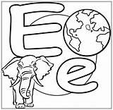 Coloring Elephant Letter Colouring Globe Pages Kids Library Clipart Starts Things Popular Clip sketch template